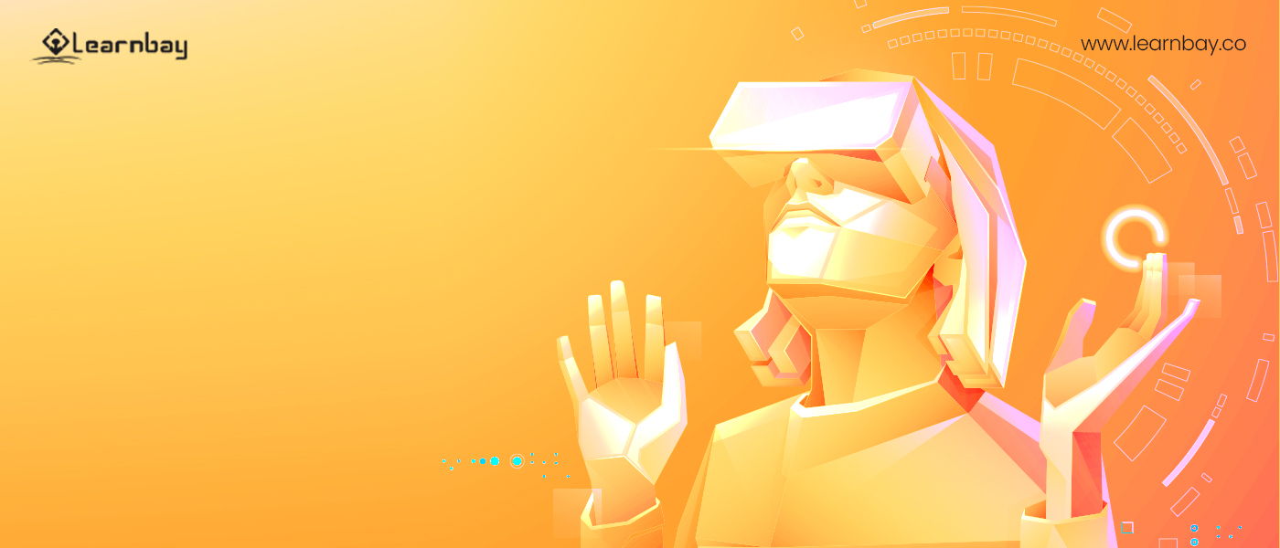 An illustration of a person using a VR headset.