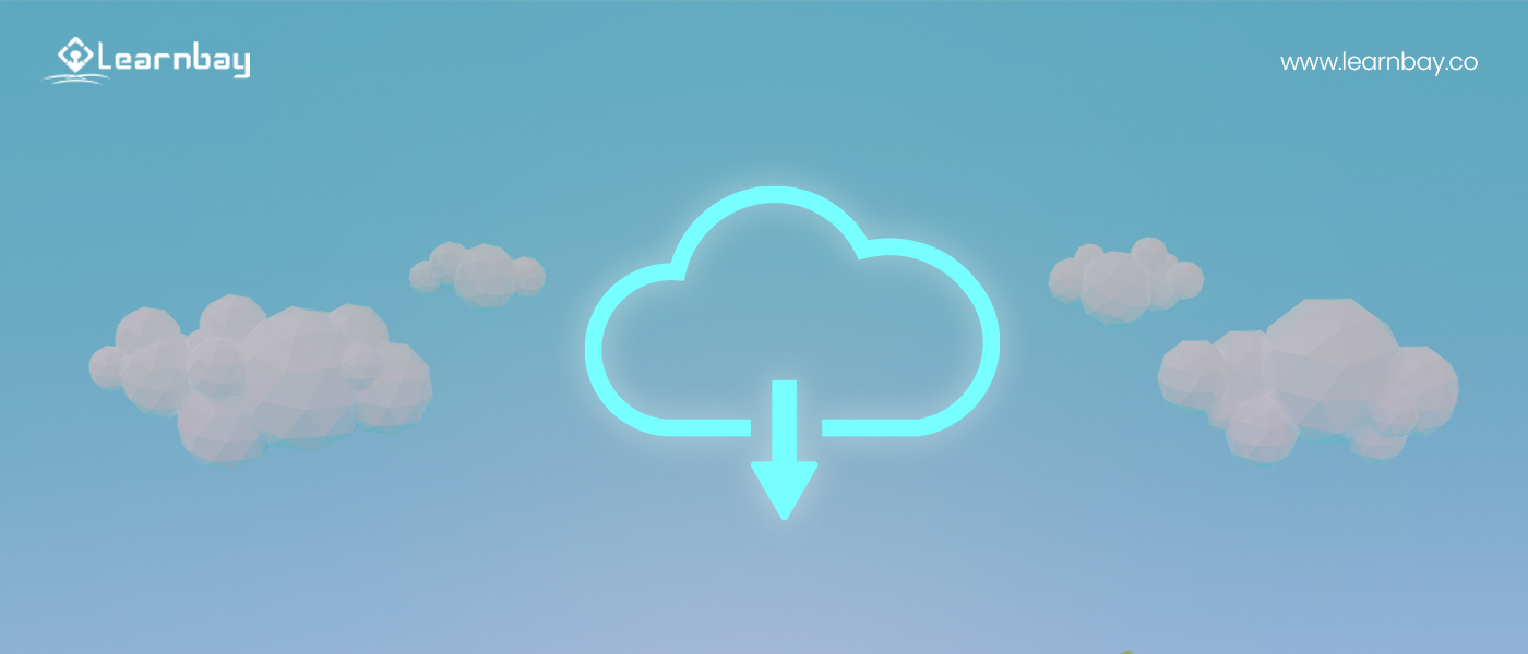 The logo of cloud computing, surrounded by clouds.