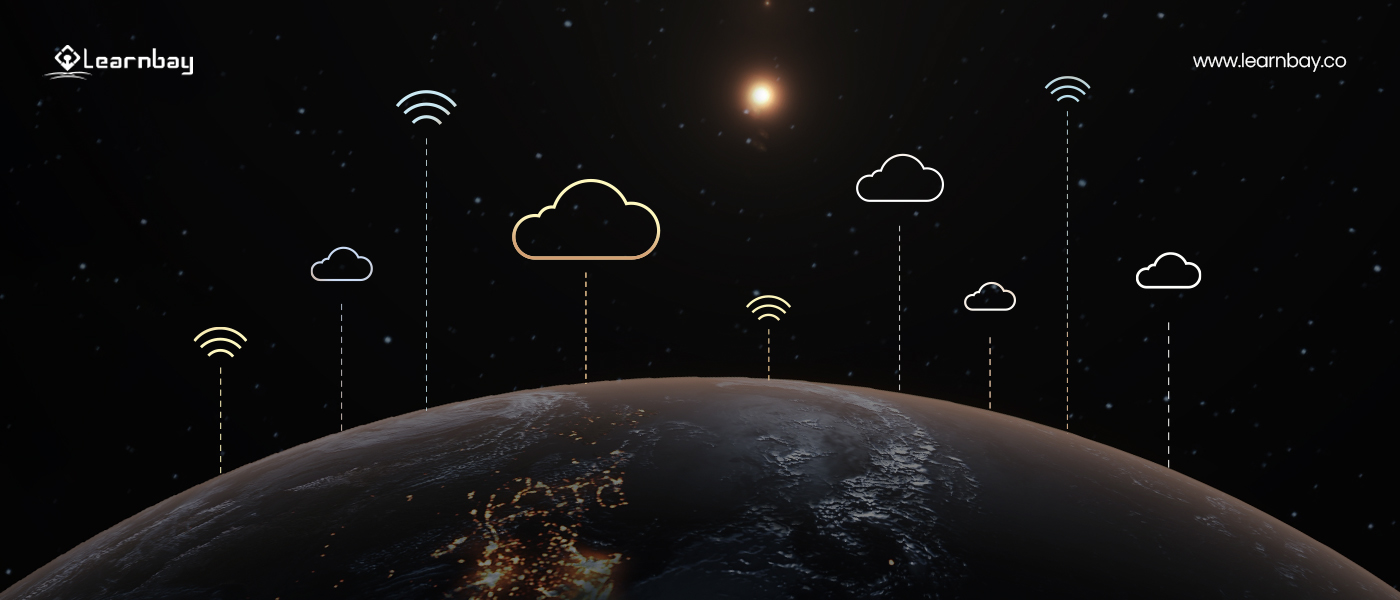 A representation of cloud computing through  Internet-hosted services.