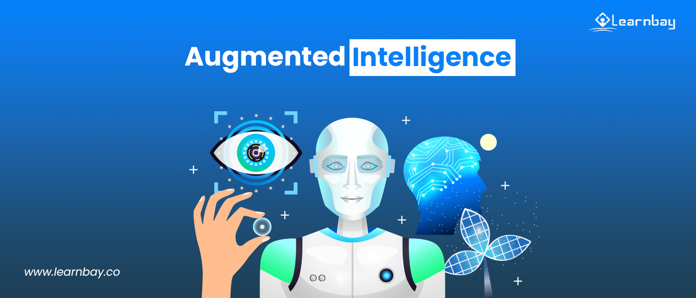 An illustration shows a robot, a human hand holding a circular gadget, an eye scanner, and an humanoid robotic skull.