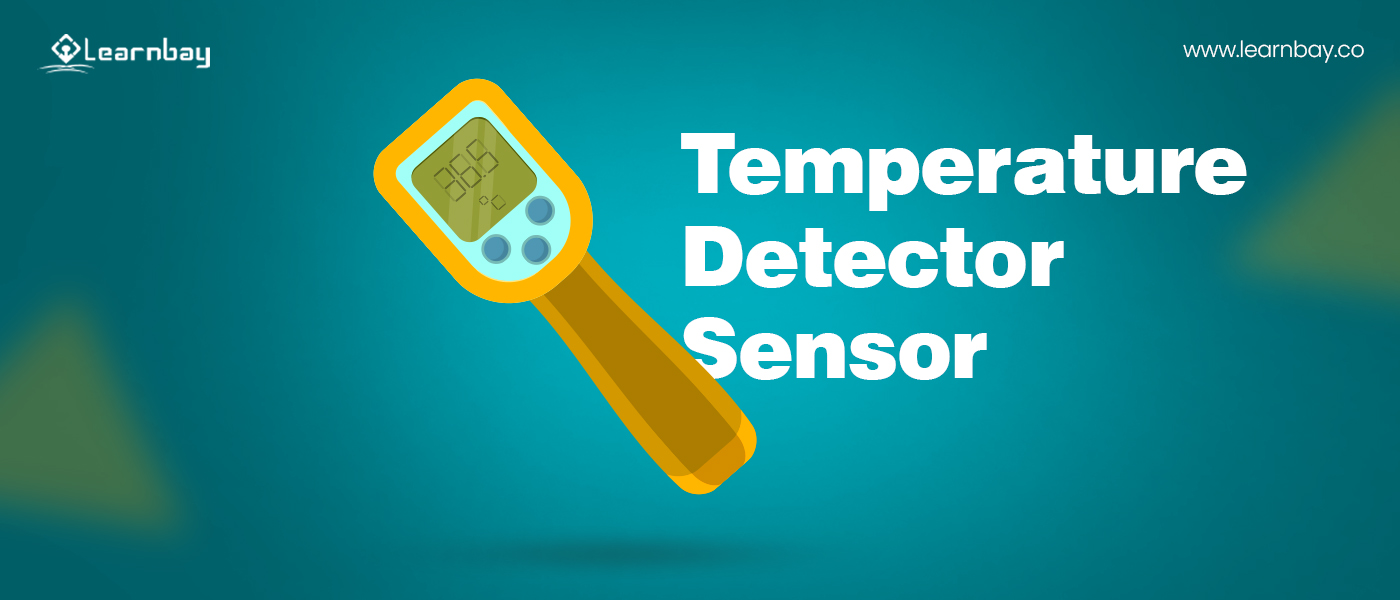 A piece of handheld equipment with a temperature detector sensor displaying a certain temperature.
