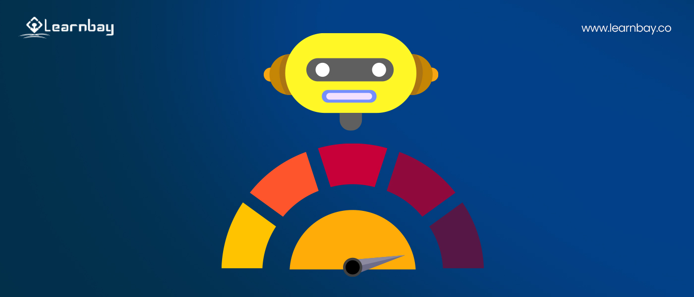 A robot with a meter shows the level of fairness.