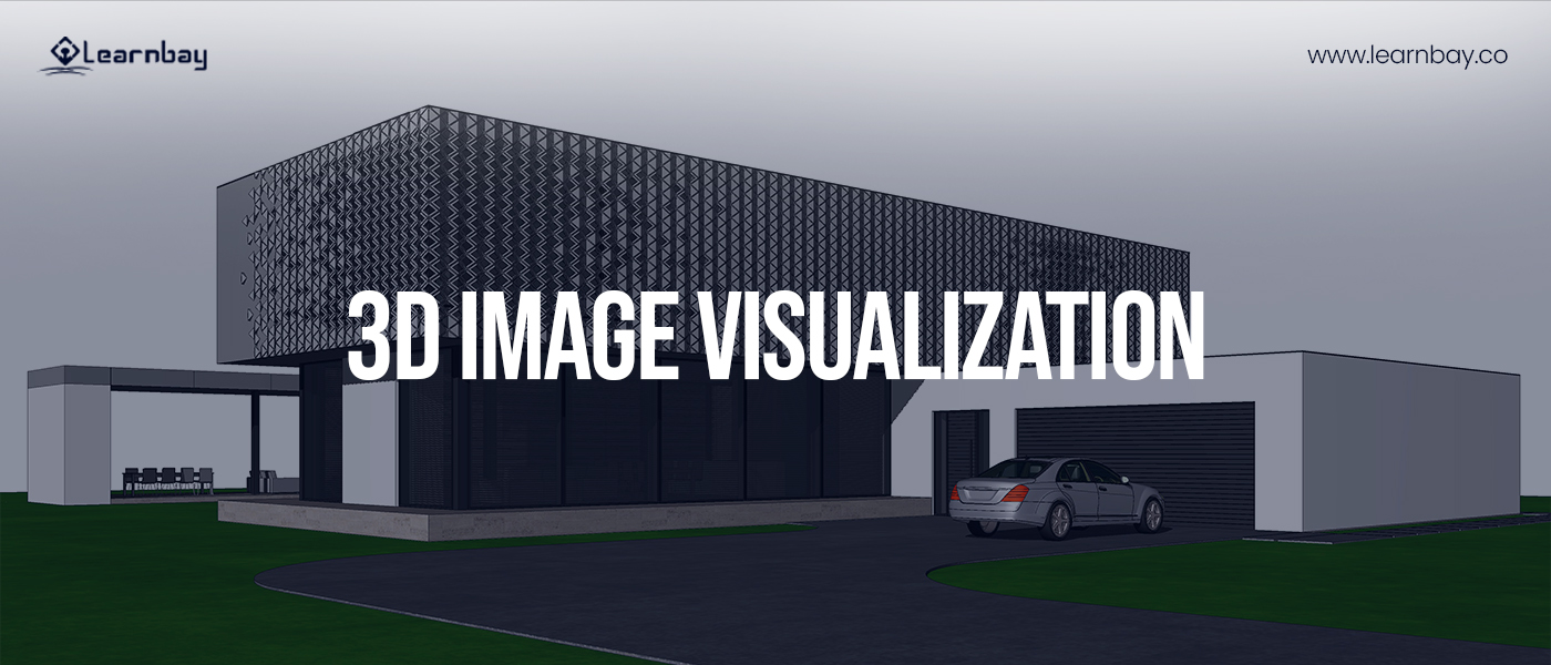 A three dimensional construction indicates a 3D image visualization, which aids in 3D rendering style.