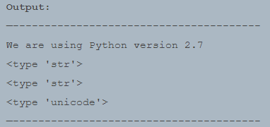 A snippet shows the output for Unicode strings using Python 2.