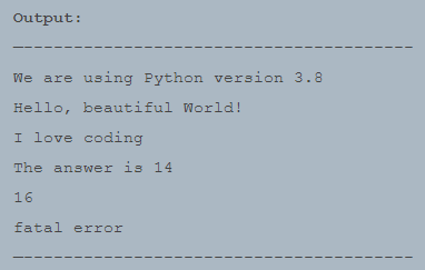 A snippet shows a code based on the Python 3 output for print function.