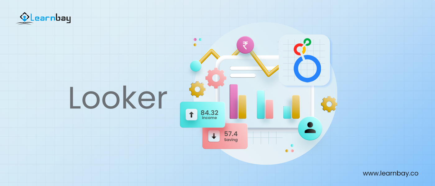 An illustration of looker application for data visualization and analytics.