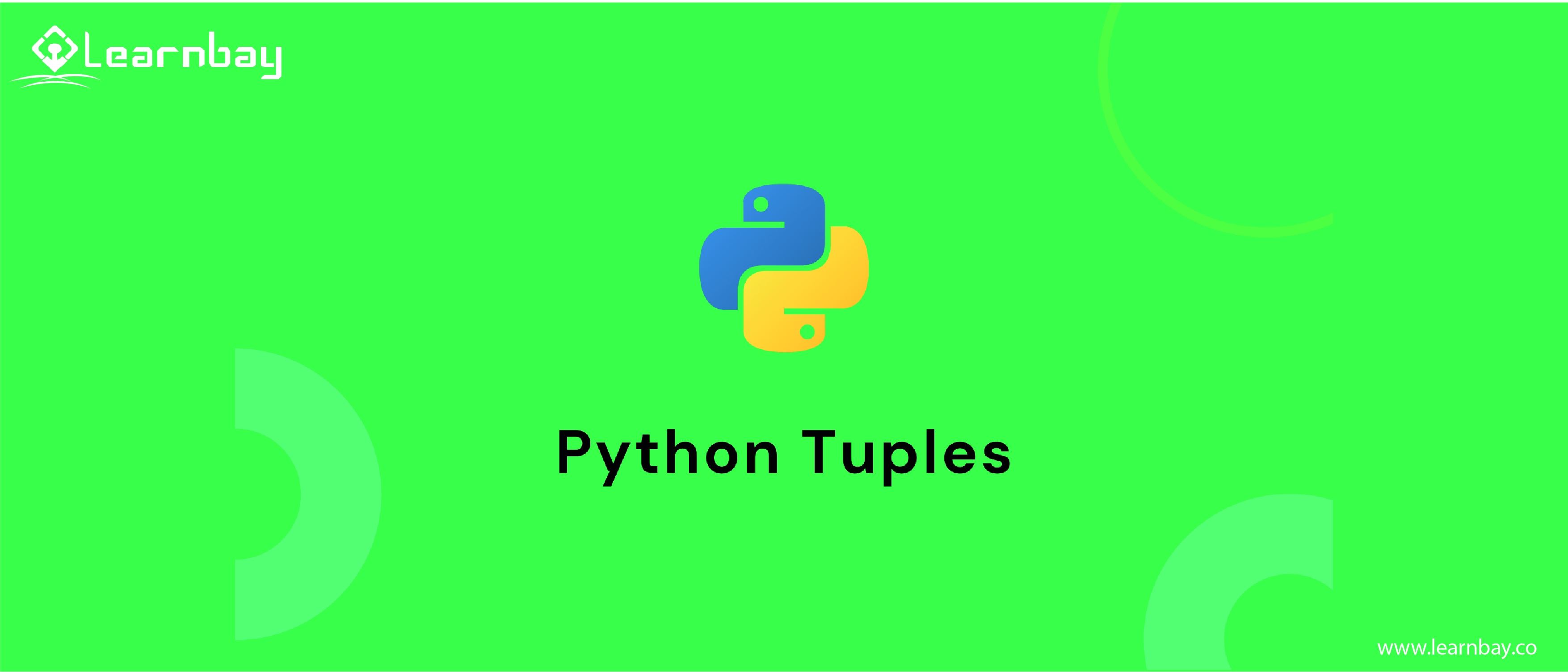 An image titled 'Python tuples' with a Python logo.