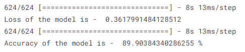 A table shows the output for accuracy detection model. 